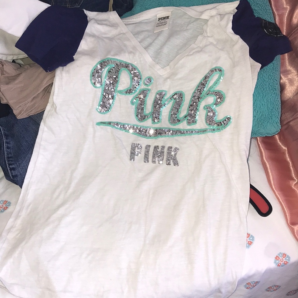 Pink baseball tee (short sleeve) XS
